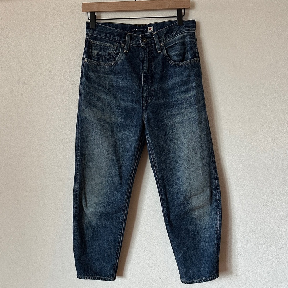 Levi’s Made Crafted Japanese Selvedge Blue Barrel Crop Jeans